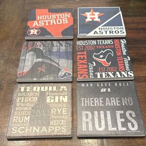 Houston Astros and Texans and Man cave Coaster Set